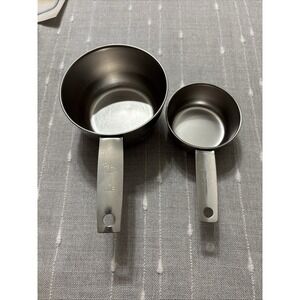 Vintage Foley 2 Pc Replacement Measuring Cups Stainless Steel 1/3 & 1 Cup EUC